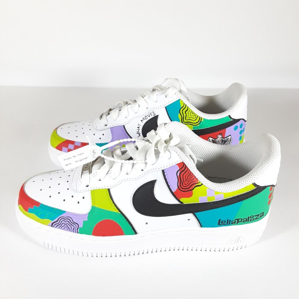 LOLLAPALOOZA X BACARDI WOMEN'S NIKE AIR FORCE 1 Shoes Size 8 PISOS BY TATZ BNIB - Picture 3 of 16